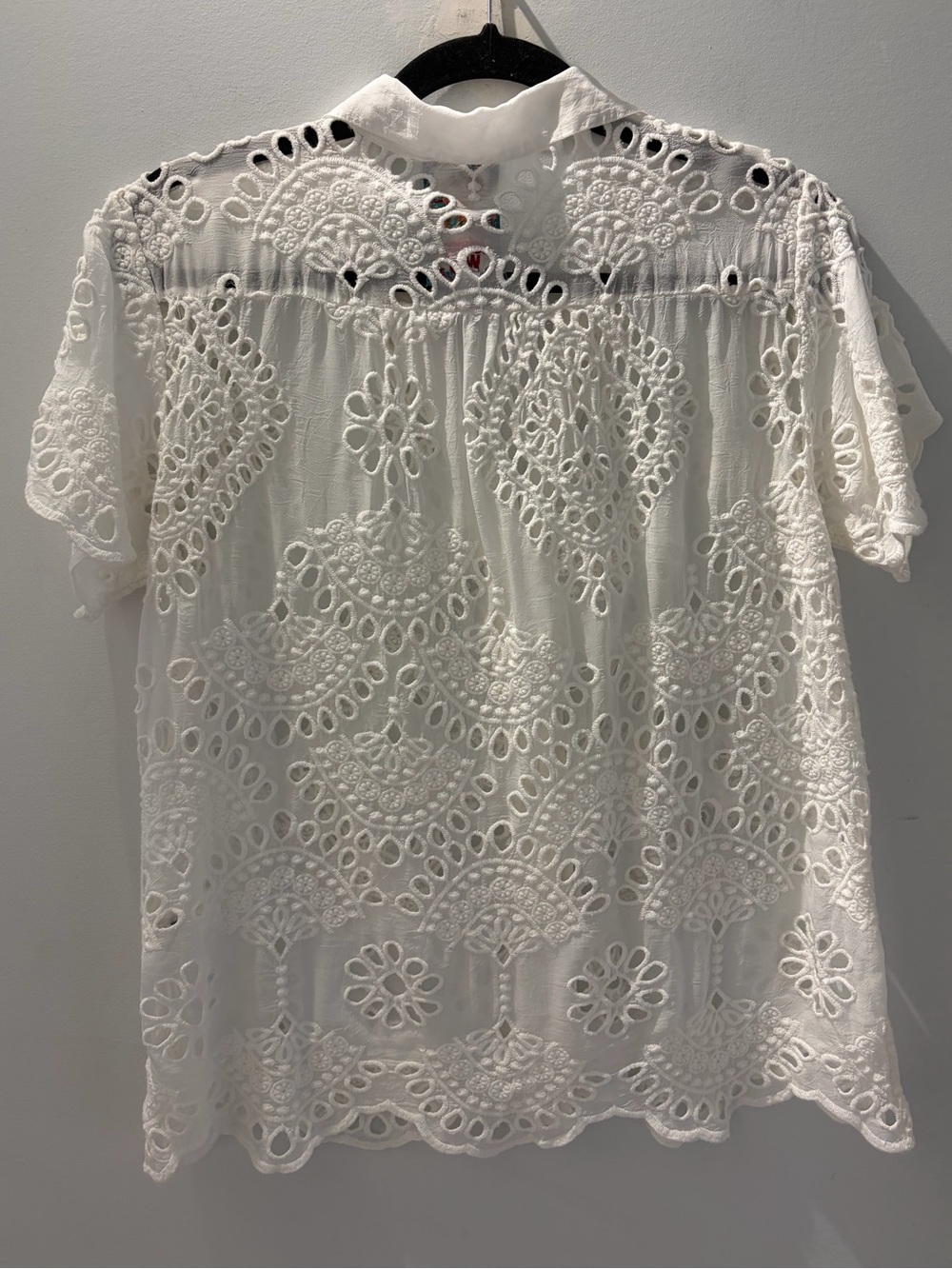 Johnny Was Marietta Cooper Embroidered Eyelet Shirt | Cupra Rayon | Size S - Picture 7 of 8